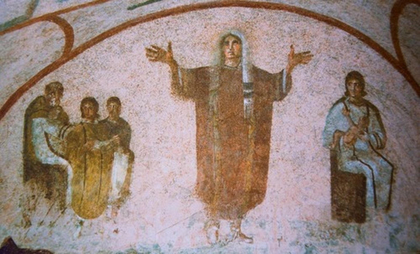 <p>- over a family tomb</p><p>- theory: shows cont. narrative of woman's life (marriage, motherhood, death)</p><p>- teaches what a good christian is</p><p>f(x):</p><p>- rep. either a fig. in prayer/ soul of the deceased</p>