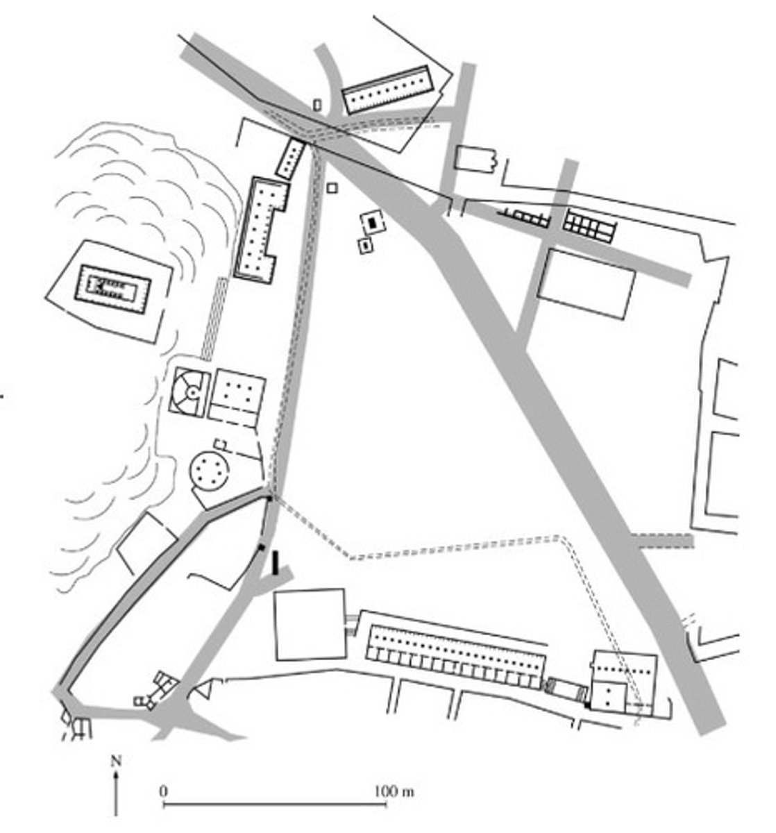 <p>The open meeting space or marketplace in an ancient Greek city</p>