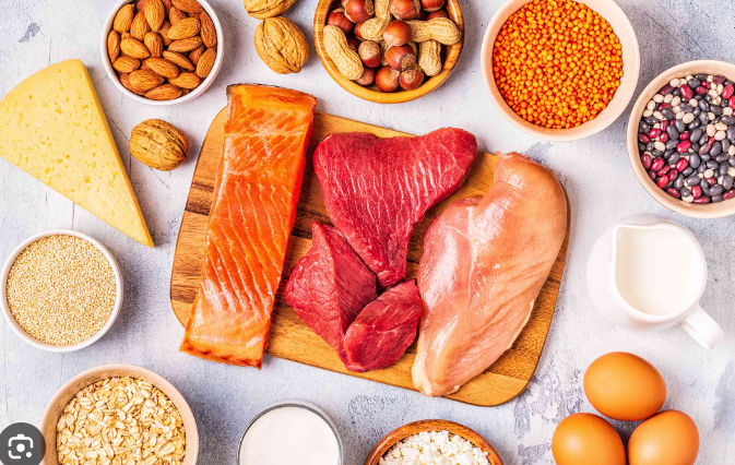 <p>Enzymes, hemoglobin, antibiotics, hormones, eggs, tofu, nuts, beans, meat, fish</p>