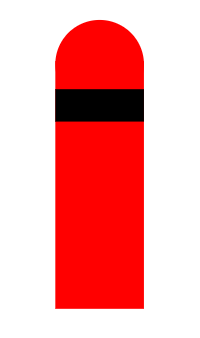 Has a Red body, black band; Used for B, C fires