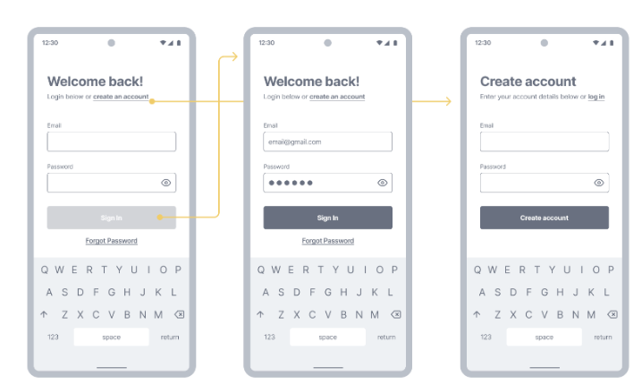 <p><span style="background-color: transparent; font-family: "Helvetica Neue", sans-serif;">“Just like paper prototypes, clickable wireframes often don’t look like the finished product, but they do have one significant advantage over paper prototypes — <strong>they don’t require a separate person to work as a facilitator during the testing session</strong>.”</span></p><ul><li><p><span style="background-color: transparent; font-family: "Helvetica Neue", sans-serif;">You can interact with prototype</span></p></li><li><p><span style="background-color: transparent; font-family: "Helvetica Neue", sans-serif;">Content and visual design are less emphasized</span></p></li><li><p><span style="background-color: transparent; font-family: "Helvetica Neue", sans-serif;">Mostly designed with wireframe software, e.g. figma.</span></p></li><li><p><span style="background-color: transparent; font-family: "Helvetica Neue", sans-serif;">Content is static but allows (clickable) interactions</span></p></li><li><p><span style="background-color: transparent; font-family: "Helvetica Neue", sans-serif;">You can view and interact on a device</span></p></li></ul><p></p><p><span style="background-color: transparent; font-family: "Helvetica Neue", sans-serif;"><strong>More on wireframes</strong></span></p><ul><li><p><span style="background-color: transparent; font-family: "Helvetica Neue", sans-serif;">Interactive storyboard</span></p></li><li><p><span style="background-color: transparent; font-family: "Helvetica Neue", sans-serif;">Placement of items</span></p></li><li><p><span style="background-color: transparent; font-family: "Helvetica Neue", sans-serif;">No real content</span></p></li><li><p><span style="background-color: transparent; font-family: "Helvetica Neue", sans-serif;">All pages available</span></p></li><li><p><span style="background-color: transparent; font-family: "Helvetica Neue", sans-serif;">Good guideline for developers</span></p></li><li><p><span style="background-color: transparent; font-family: "Helvetica Neue", sans-serif;">Architecture and layout</span></p></li><li><p><span style="background-color: transparent; font-family: "Helvetica Neue", sans-serif;">Flow of the interaction with UI</span></p></li></ul><p><br></p><p></p>