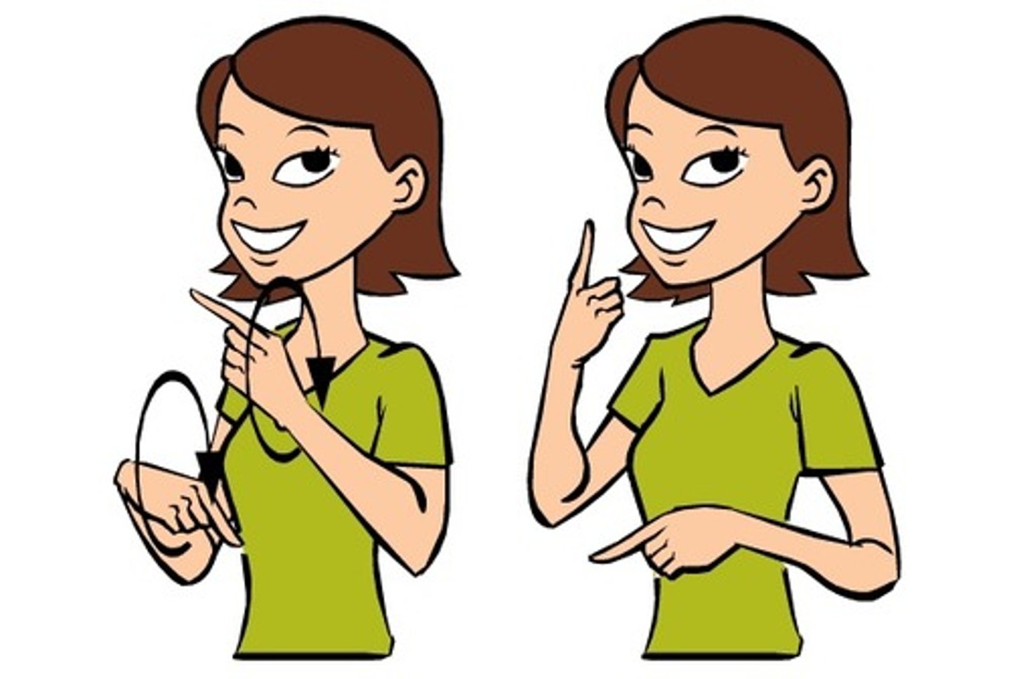 <p>1 handshapes circle each other horizontally toward the speaker's body.</p>