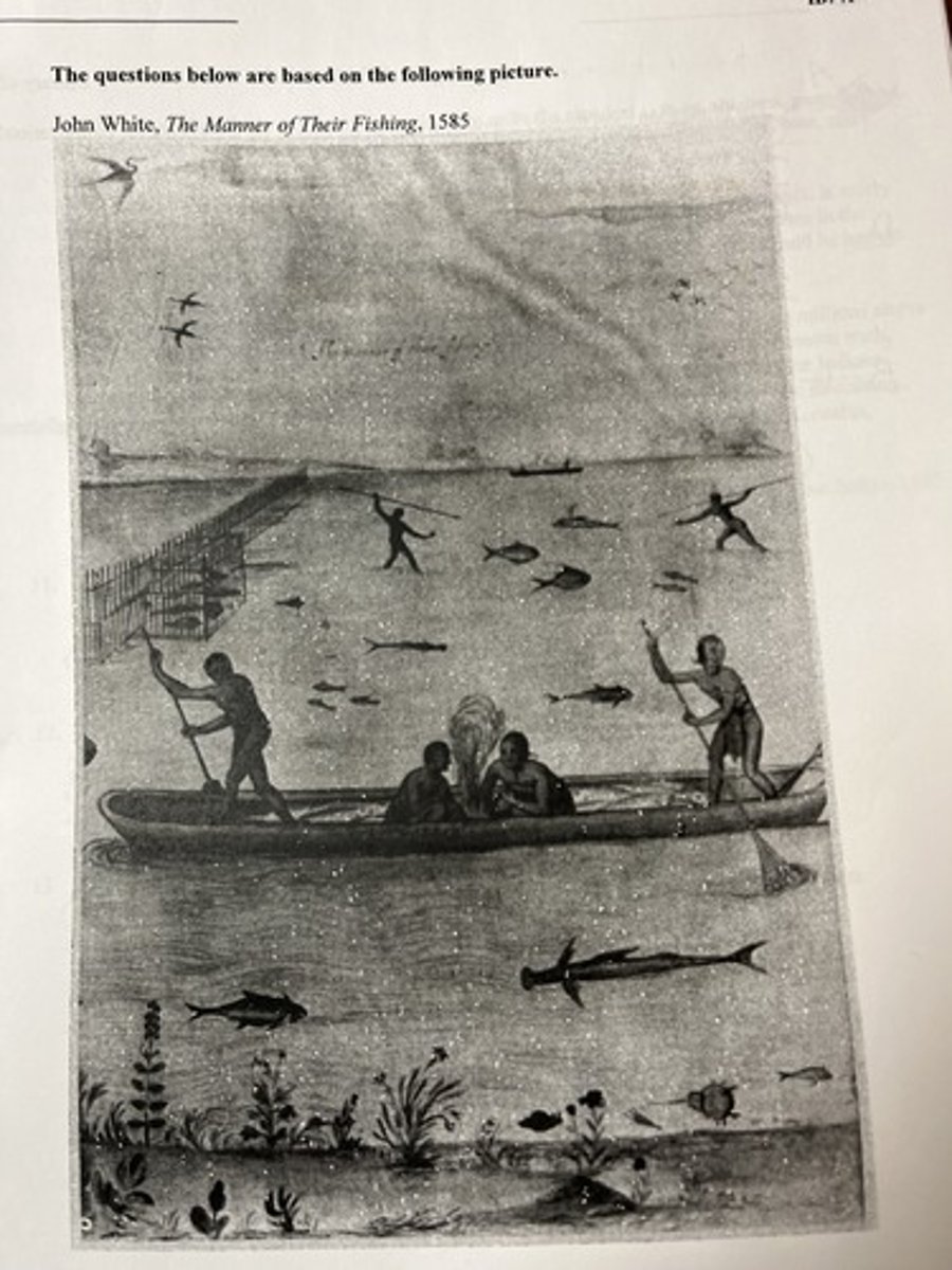 <p>in light of the information from the engraving, which of the following groups of Englishmen would most likely support colonization</p>