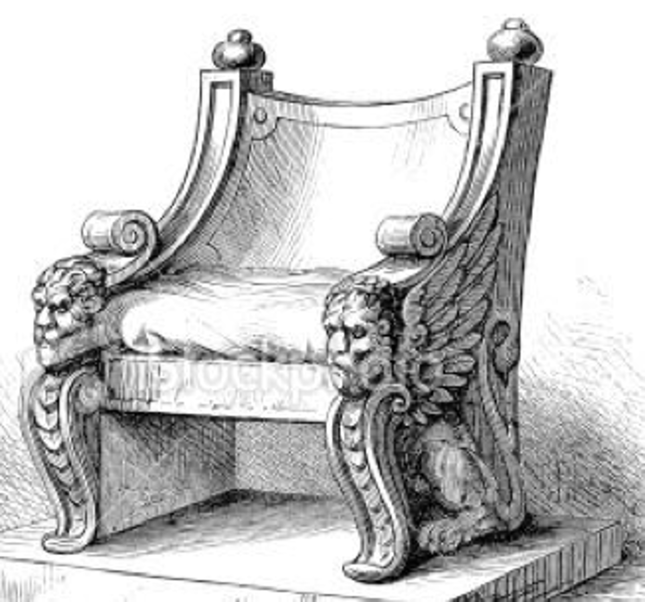 <p>Roman throne chair for men with animal feet for head of the family</p>