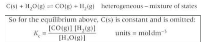 <p>Because their concentrations are essentially constant so they are automatically incorporated within the overall equilibrium constant</p>
