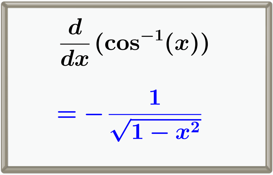 <p>dy/dx cos<sup>-1</sup>(x) = </p>