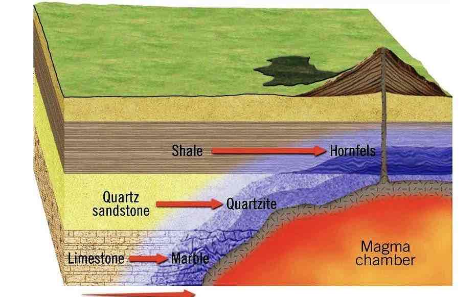 <p>What type of metamorphism is happening in the picture  </p>