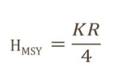 <p>If we have a population with the following parameters, what is our</p><p>maximum sustainable yield?</p><p>K = 300</p><p>R = 0.5</p><p>N = 200</p>