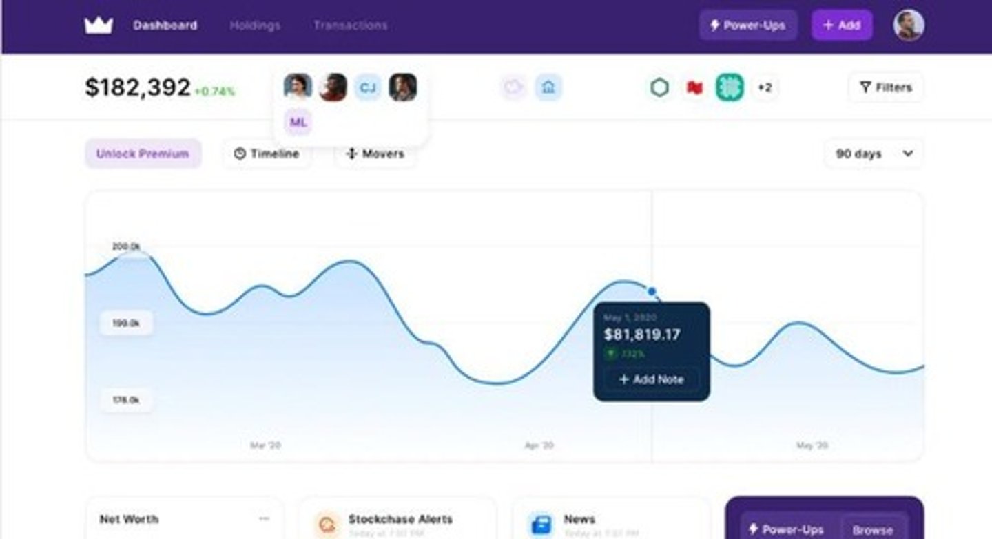 <p>It aggregates investments and provides insights into net worth and performance.</p>