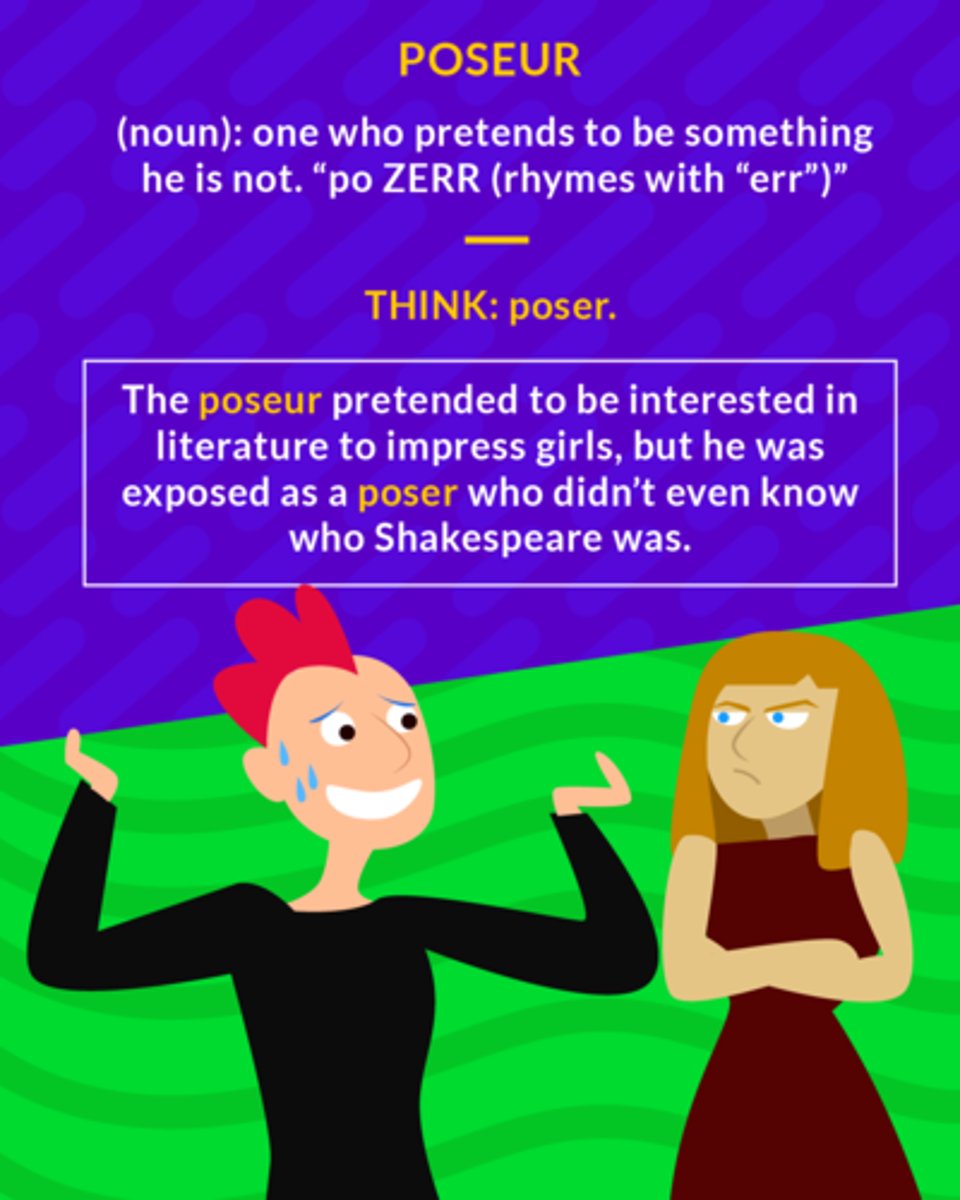 <p>someone who puts on an act</p>