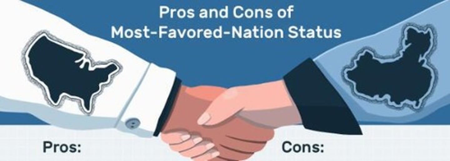 <p>A country cannot discriminate between its trading partners and must extend any special concessions to all members.</p>