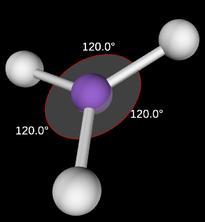 <p>trigonal planer</p><p>120</p>