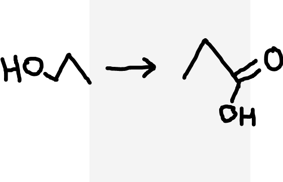 <p>Primary alcohol to carboxylic acid</p>