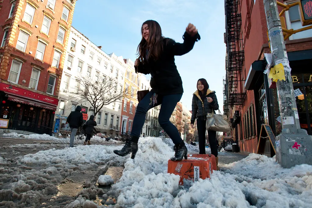 <p>There is <strong>slush</strong> on the road.</p>