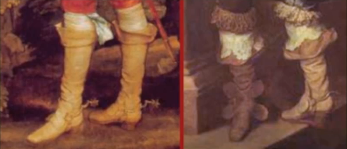 <p>covers top of boots, protects silk hose - often made of lace</p>
