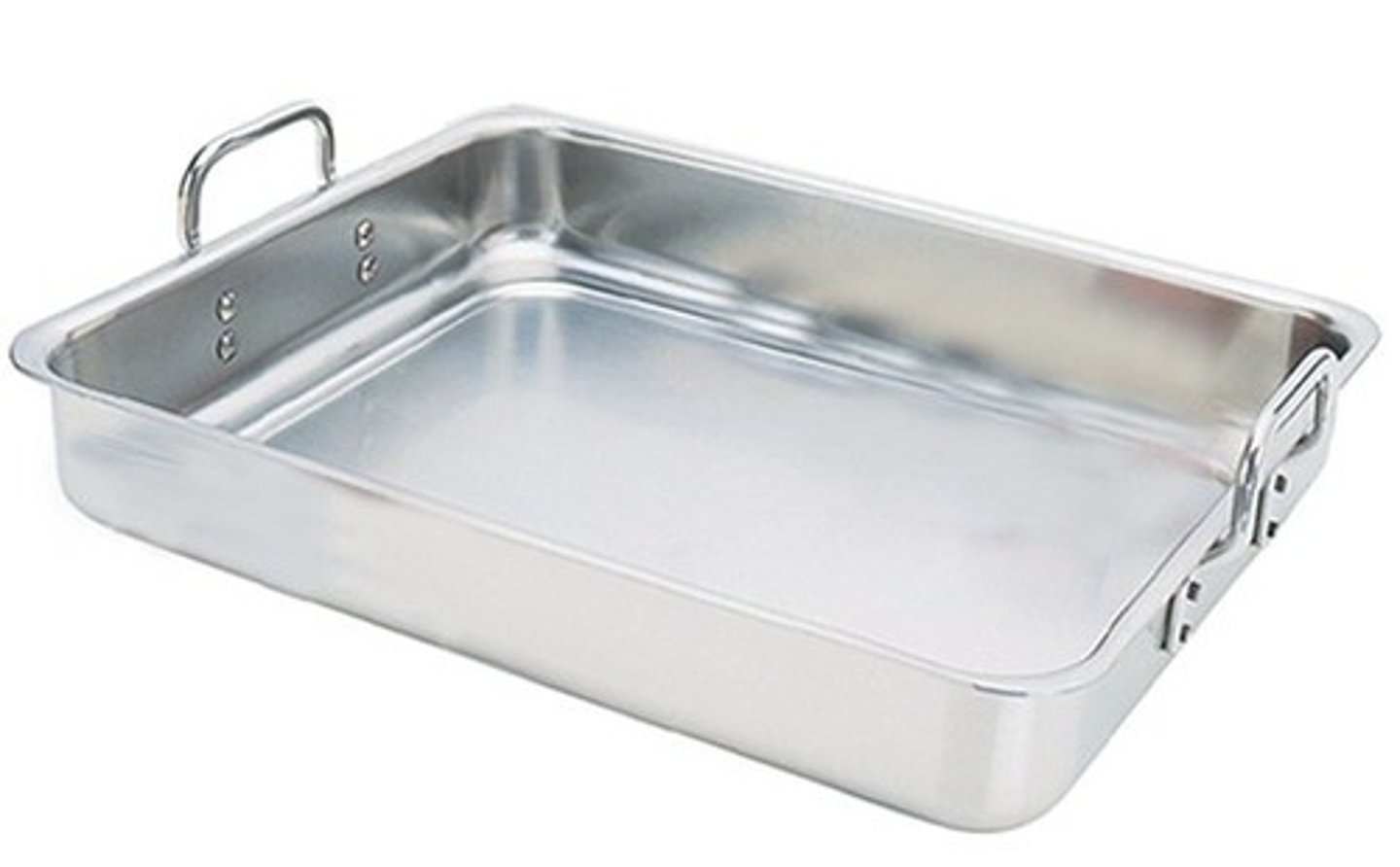 <p>A shallow, rectangular pan with medium-high sides and two handles. Use it to roast and bake food items, such as meat and poultry.</p>