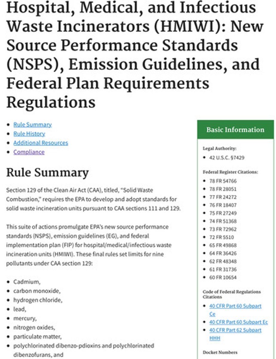 <p>Regulated under CAA</p>