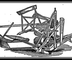 <ul><li><p>plaster model of an american eagle</p></li><li><p>draped banner of “Old Glory”</p></li><li><p>model of a suspension truss bridge by Nathaniel Rider</p></li><li><p>pipe organ</p></li></ul><p></p><p>→The Reaper by Cyrus McCormick</p><ul><li><p>invented 1831, Virgina</p></li><li><p>revolving reel</p></li><li><p>McCormick reaper was awarded the 1st Prize Gold Medal</p></li></ul><p></p>