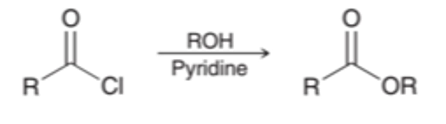 <p>acid chloride to ester</p>