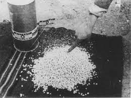 <p>A highly toxic pesticide used by the Nazis during the Holocaust as a means of mass extermination in gas chambers. Its lethal hydrogen cyanide component played a tragic role in the genocide, highlighting the grim intersection of chemistry and human atrocity.</p>