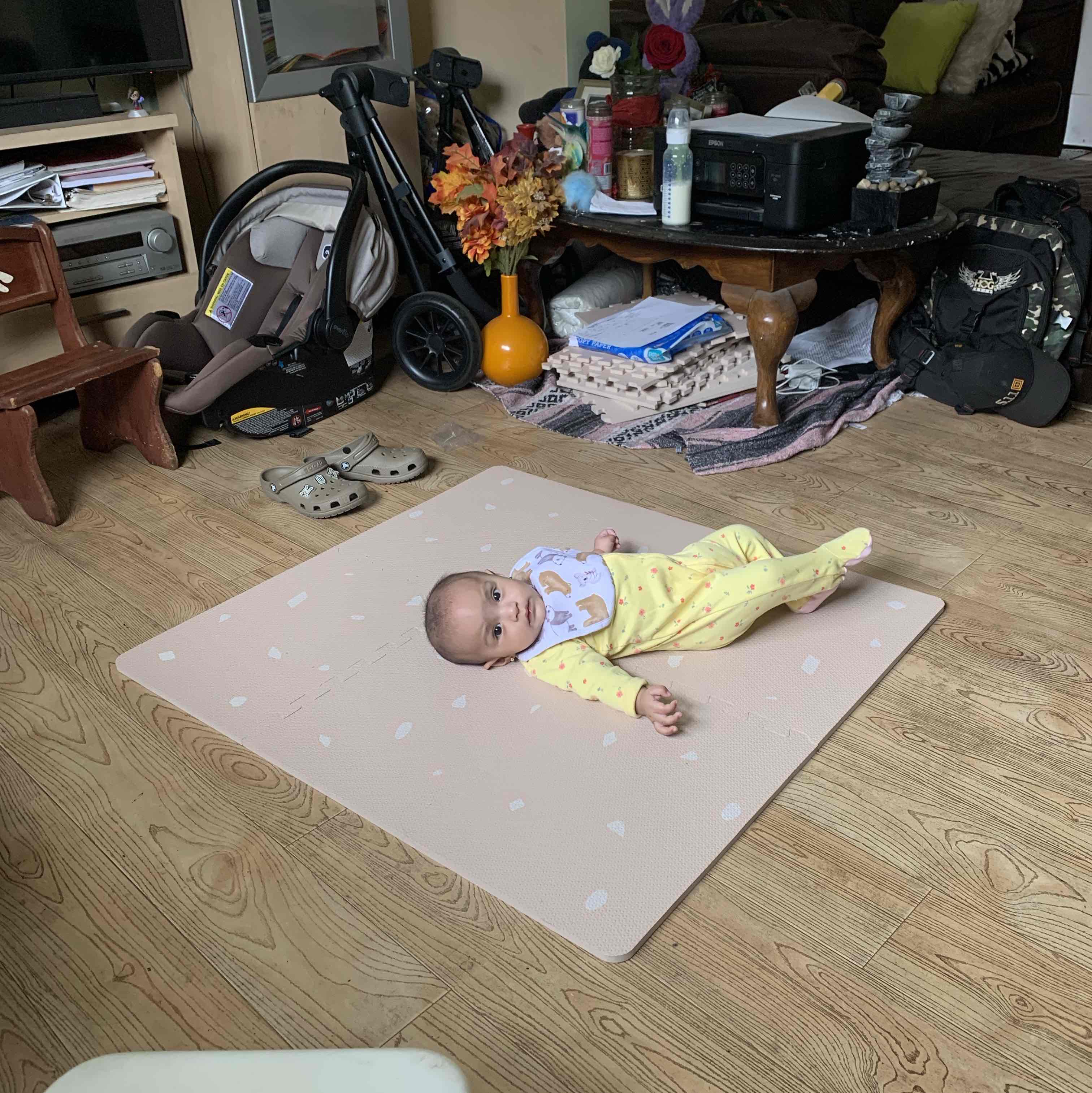 <p>Lying down face up </p>