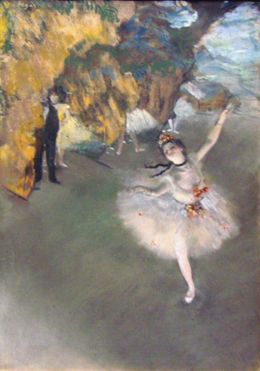 <p>-a banker</p><p>-his mom was rich in New Orleans</p><p>-Degas studied law, but quit to continue painting. He was also a sculptor.</p><p>-painted a lot fo opera scenes and horses. He liked to paint dancers.</p>