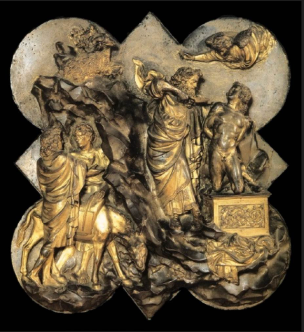 <p>what is depicted in the <span style="background-color: transparent;"><span>Baptistery Doors Competition and its significance </span></span></p>