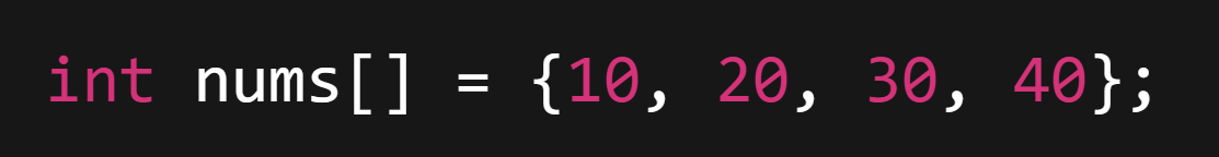 <p><span><span>The array is initialized at the time of declaration.</span></span></p>