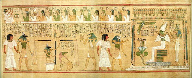 <p>Last Judgment of Hu-Nefer, from his tomb</p>