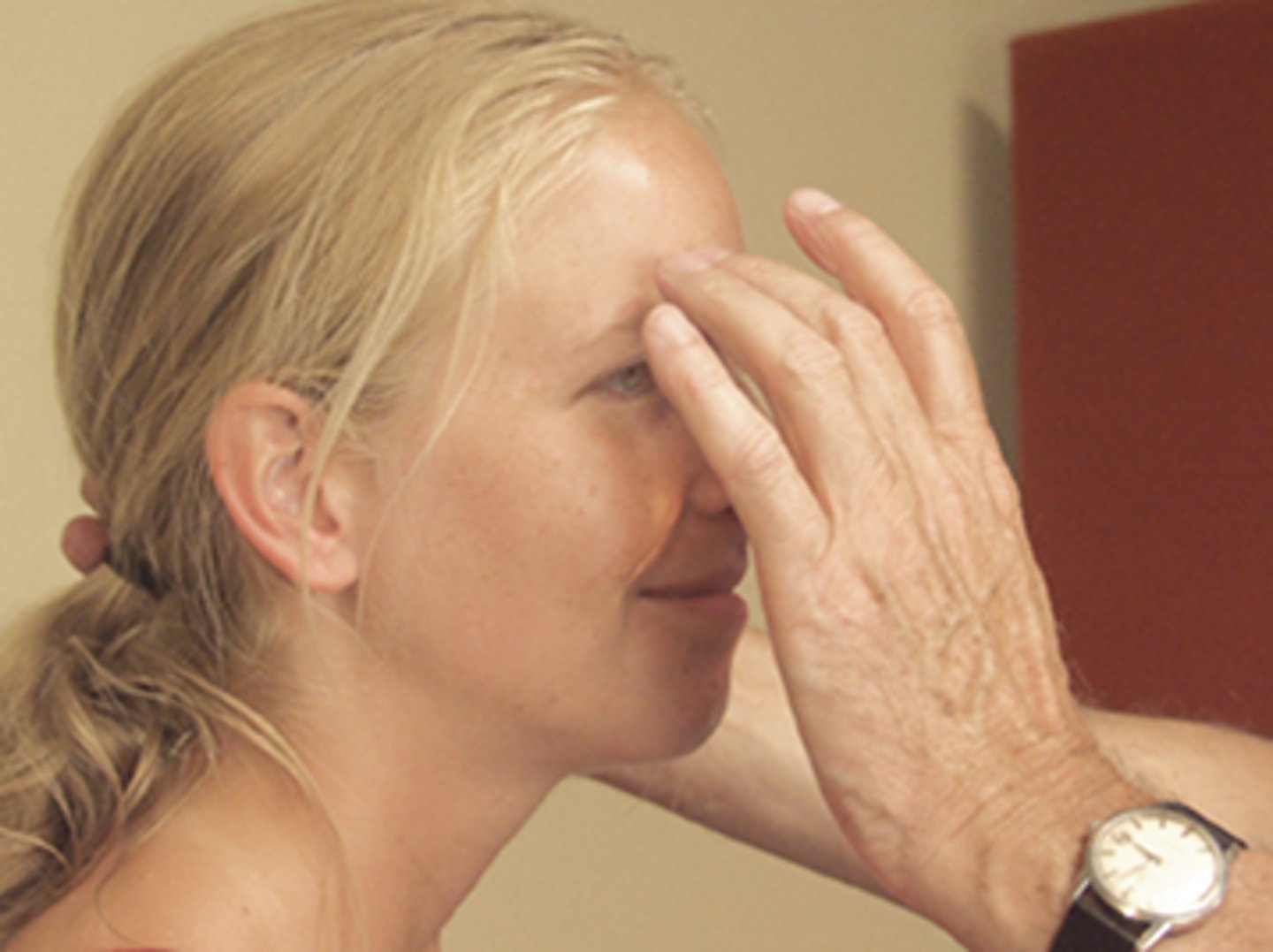 <p>involves striking a finger or hand directly against the patient's body</p>