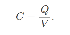 <p><span><span>amount of charge stored per unit volt</span></span></p>