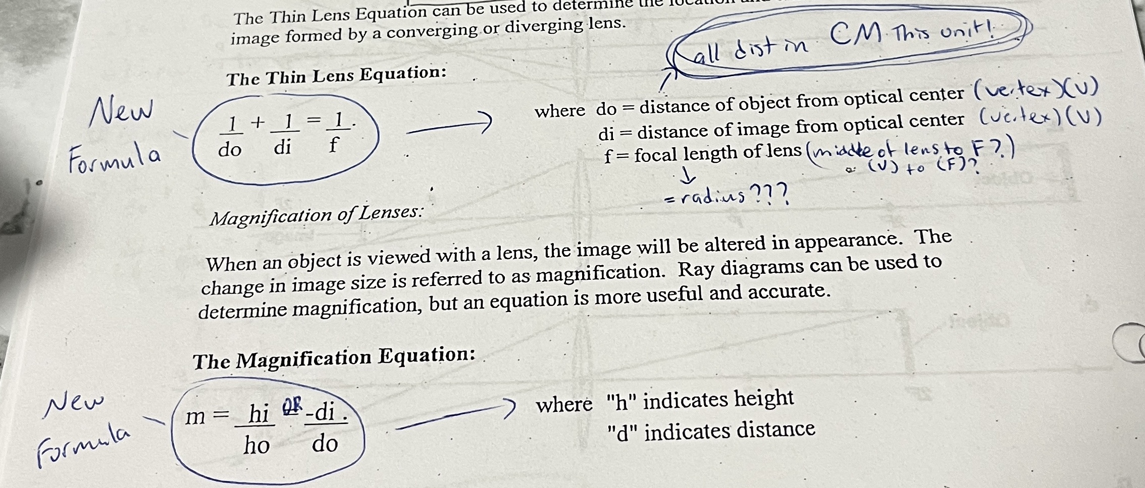 <p>The units will ALWAYS be in CM for this Eq and also for everything else in this UNIT</p>