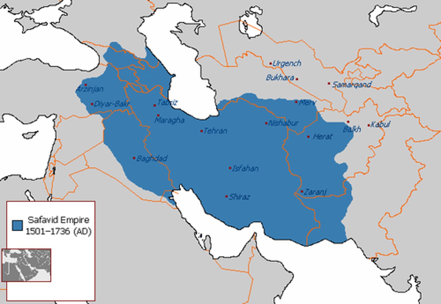 <p>What empire existed in Persia during the period 1450-1750?</p>