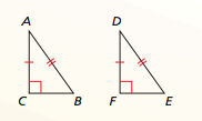 If the hypotenuse AND a leg of a RIGHT TRIANGLE (must prove it is a right triangle) = the two triangles are congruent.