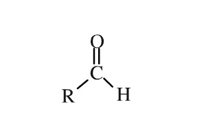 <p>Carbonyl group bonded to hydrogen</p>