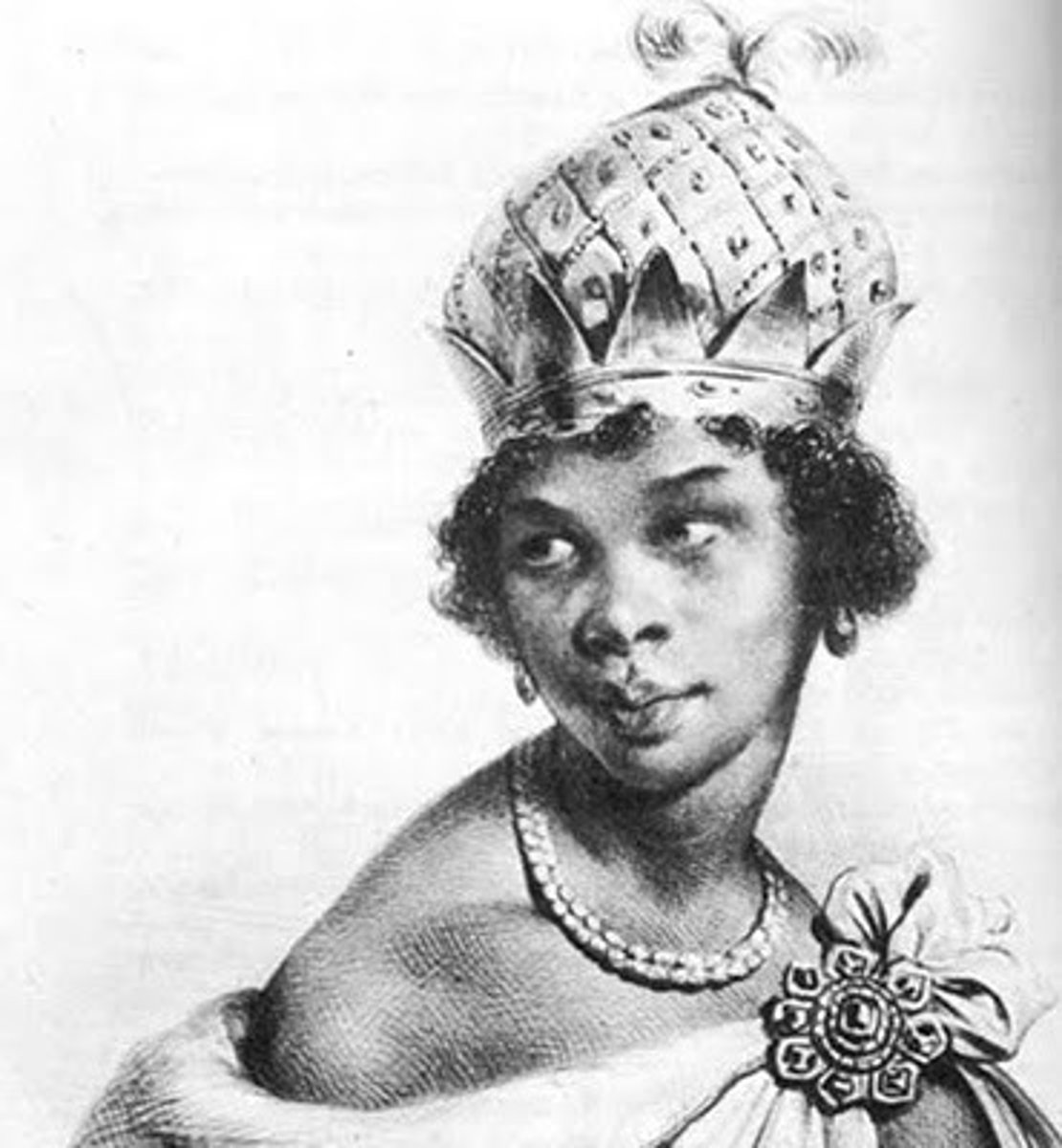 <p>--Initially, the Portuguese established a mutually beneficial [helped both sides] trading relationship with the Kingdom of the Kongo and Ndongo</p><p>-However, over time they began capturing and enslaving too many people and destroying the society of Kongo/Ndongo</p><p>-This famous warrior queen led a spirited resistance against the Portuguese; she even rode into battle with her troops and fought a guerrilla war against the Portuguese to keep her people free. She was a ghost in the night</p><p>-In one famous case, the Europeans did not offer her a seat in a meeting. She had one of her male concubines go on all fours and she sat on his back!</p><p>-She also allied with the Dutch and fought several major, open-field battles against the Portuguese. She won a major victory at the Battle of Ngoleme in 1644</p><p>-After forty years of fighting she fought the Portuguese to a standstill and they left her people in peace. She saved people from enslavement and died on her throne as a queen at the age of 80</p><p>-After she died, the kingdom fell apart and the resistance to enslavement crumbled. This highlights what an effective leader she was, that the resistance sadly could not continue without her.</p>