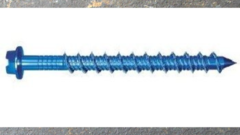 <p>A blue colored screw usable for driving into concrete(con- concrete) with a pointed head, and it has stronger metal than drywall screws.</p>