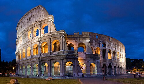 <p>An elliptical amphitheater in the center of Rome and is the largest ancient ampitheater ever built</p>