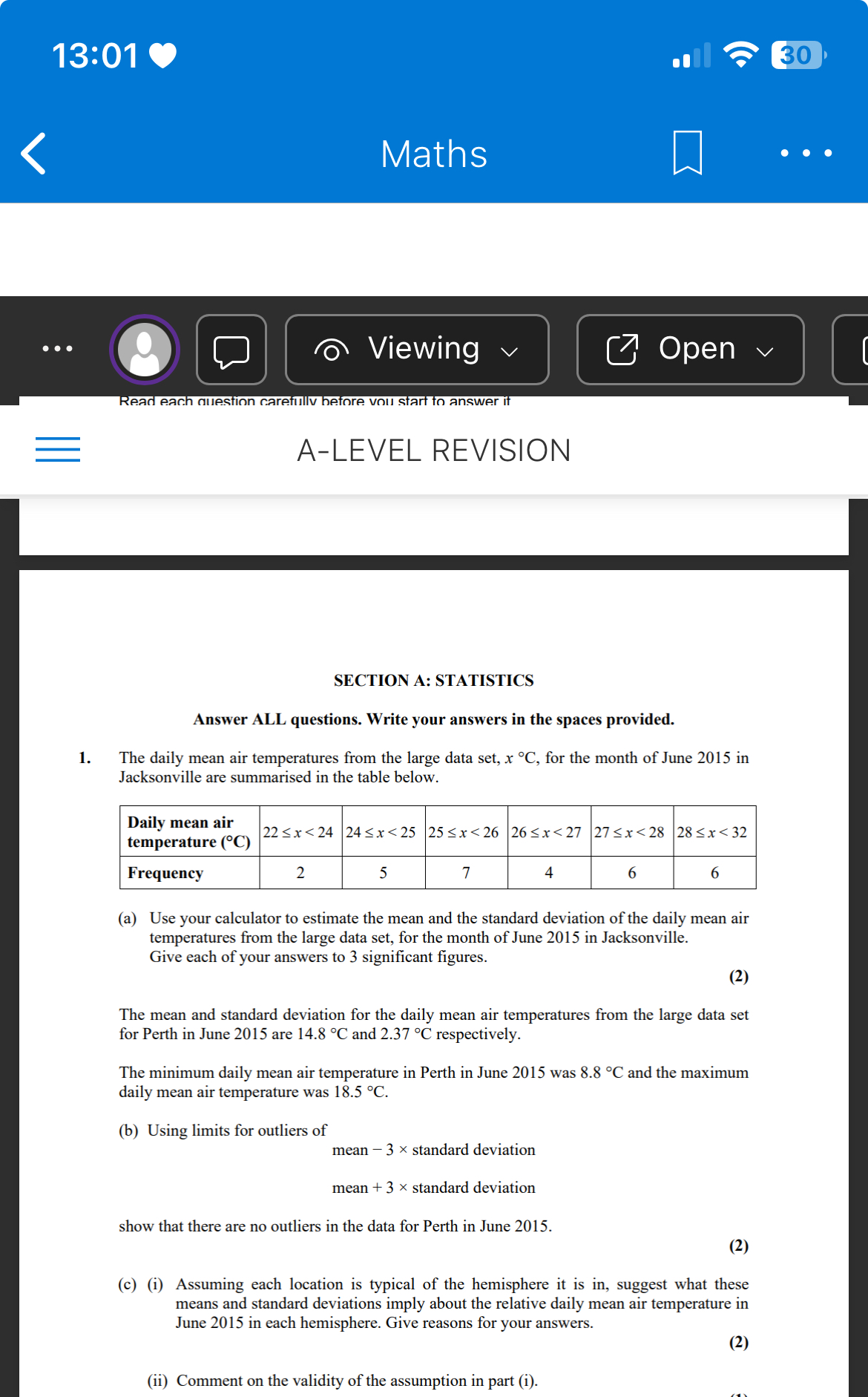 <p>Do C and D given Jacksonville mean is 26.6 and SD is 2.09</p>