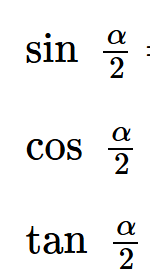 <p><strong>Half-angle formulas (3)</strong></p>
