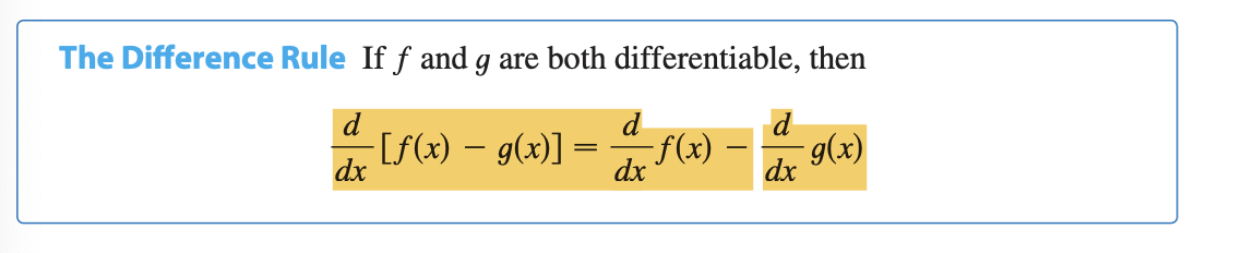 <p>By writing f- g as f + (-1)g and applying the Sum Rule and the Constant Multiple</p><p class="p1">Rule, we get the following formula.</p>