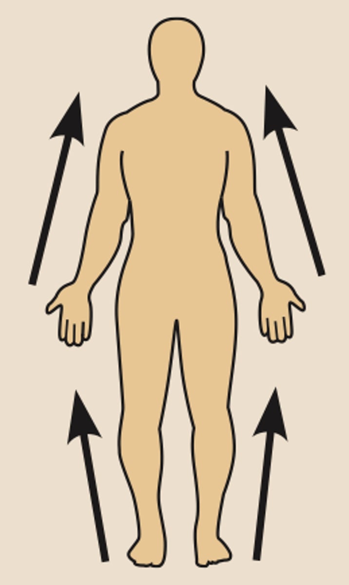 <p>Toward the point of attachment</p><p>Ex) The elbow is proximal to the wrist.</p>