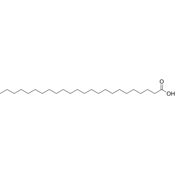 <ul><li><p>24C saturated fatty acid</p></li><li><p>CH3-(CH2)22-COOH</p></li></ul><p></p>
