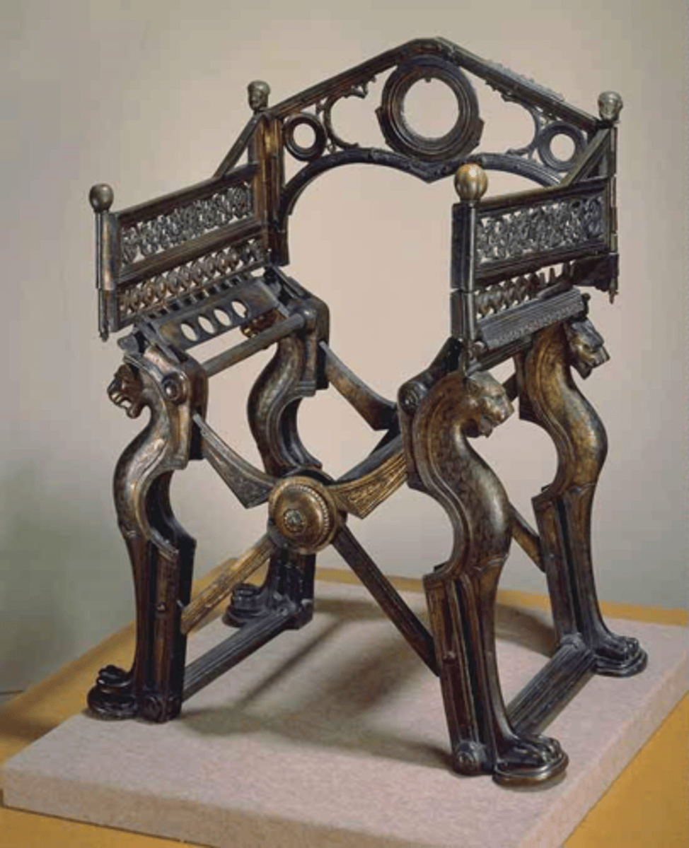 <p>Romanesque</p><p>X-framed chair</p>