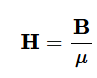 <ul><li><p>measure of strength of magnetic field in free space</p></li><li><p>independent of a medium</p></li><li><p>units are amperes per meter (A/m)</p></li></ul><p></p>