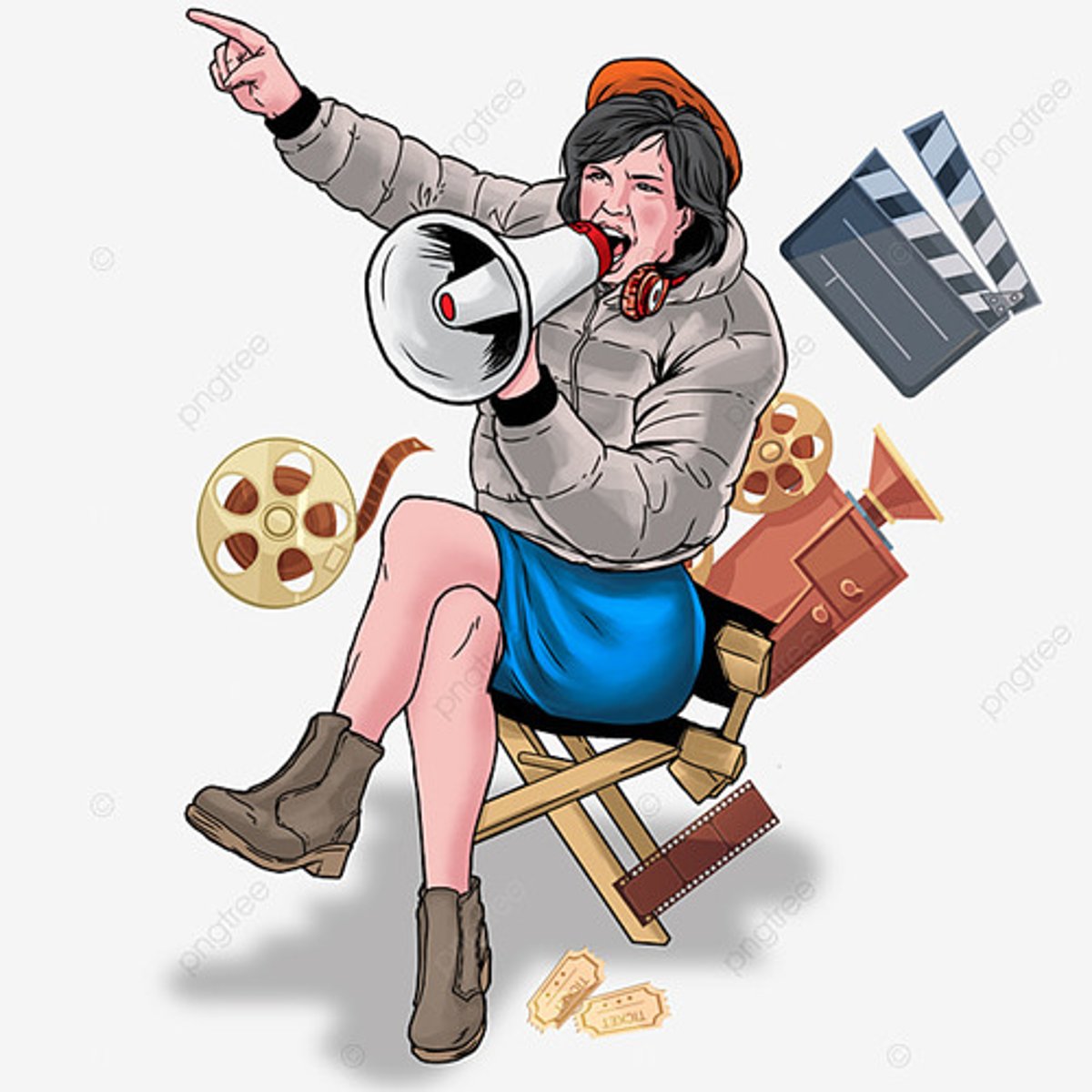 <p>es la acción de coordinar el trabajo de los actores en una película.</p>