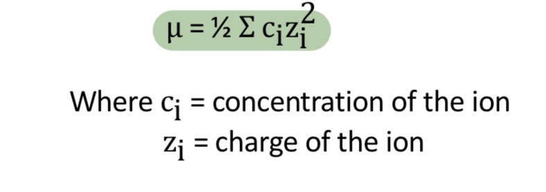 <p>Measure of total concentrations of ions in a solution.</p>