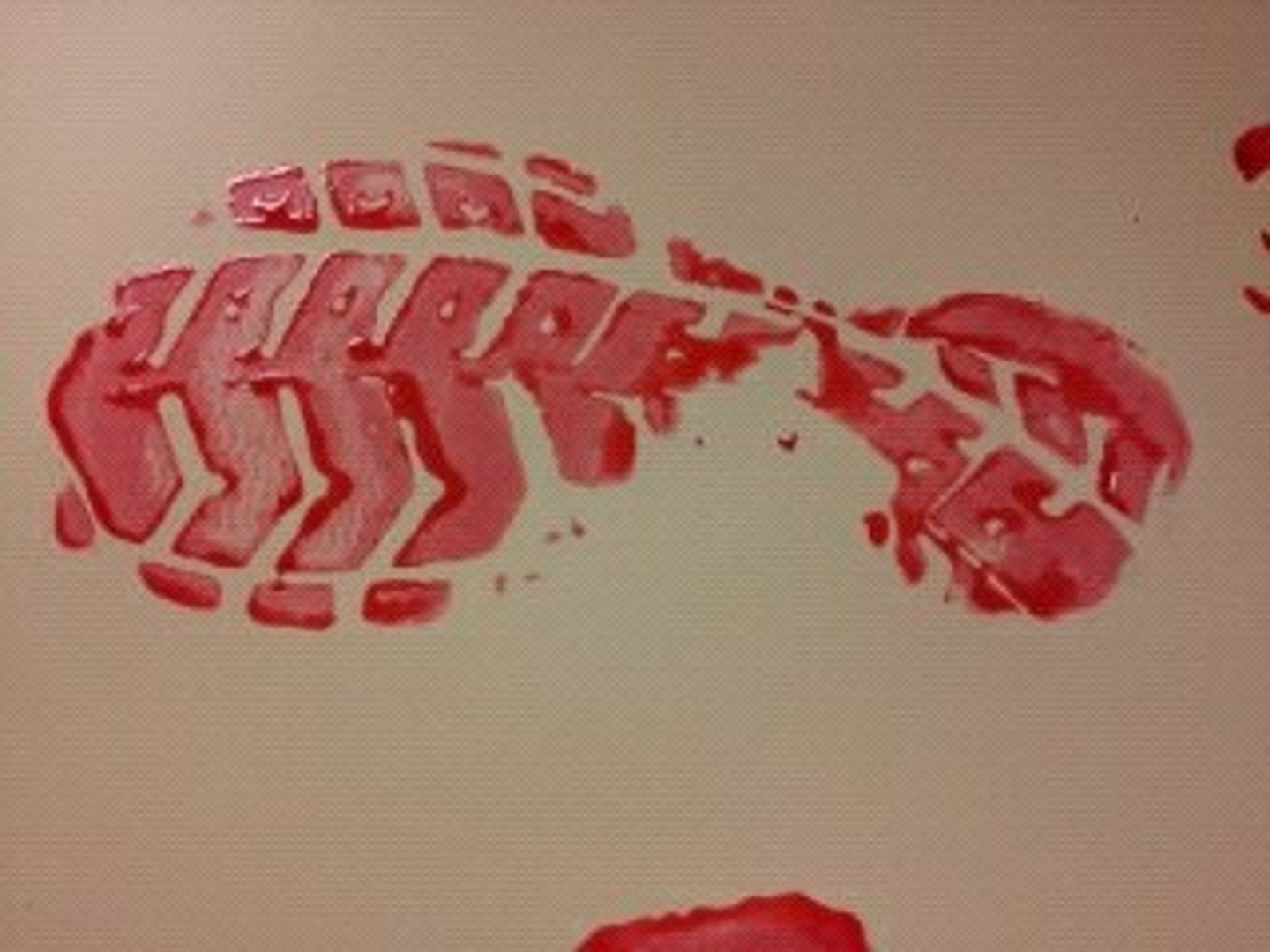 <p>A bloodstain resulting from contact between a blood-bearing surface and another surface.</p>
