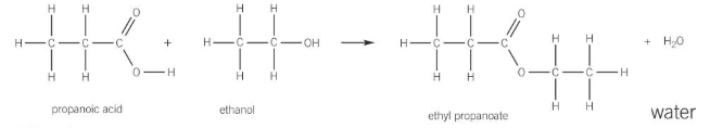 <ul><li><p>reaction of an alcohol with a carboxylic acid to form an ester</p></li><li><p>warmed with a carboxylic acid with small amount of conc. sulfuric acid (acts as a catalyst)</p></li></ul><p></p>