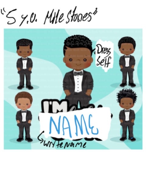 <ul><li><p><strong>Copies</strong> Square &amp; Triangle</p></li><li><p style="text-align: left">Copies name</p></li><li><p style="text-align: left"><strong>Dynamic tripod grasp</strong></p></li><li><p style="text-align: left"><strong>Cuts simple shapes</strong></p></li><li><p style="text-align: left">Prints some letters</p></li><li><p style="text-align: left">Draws person with 5+ body parts</p></li><li><p style="text-align: left">Established <strong>Hand dominance</strong></p></li><li><p style="text-align: left"><strong>Dresses</strong> self</p></li></ul><p></p>